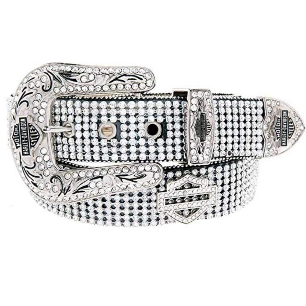 Harley-Davidson Silver Crystal Western Belt